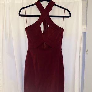 Tobi maroon short cocktail dress